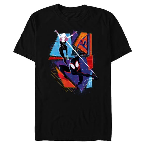 Marvel Spider-Man: Across the Spider-Verse Three Spiders - Short Sleeve Blended T-Shirt for Adults - Customized-Black
