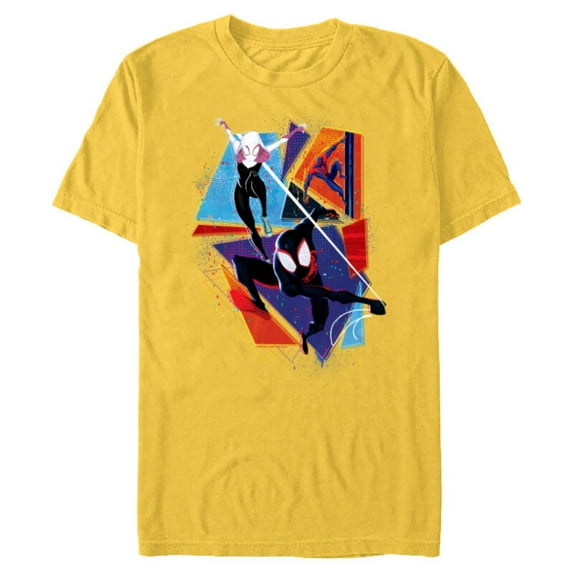 Marvel Spider-Man: Across the Spider-Verse Three Spiders - Short Sleeve Blended T-Shirt for Adults - Customized-Yellow