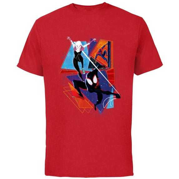 Marvel Spider-Man: Across the Spider-Verse Three Spiders - Short Sleeve Cotton T-Shirt for Adults - Customized-Red