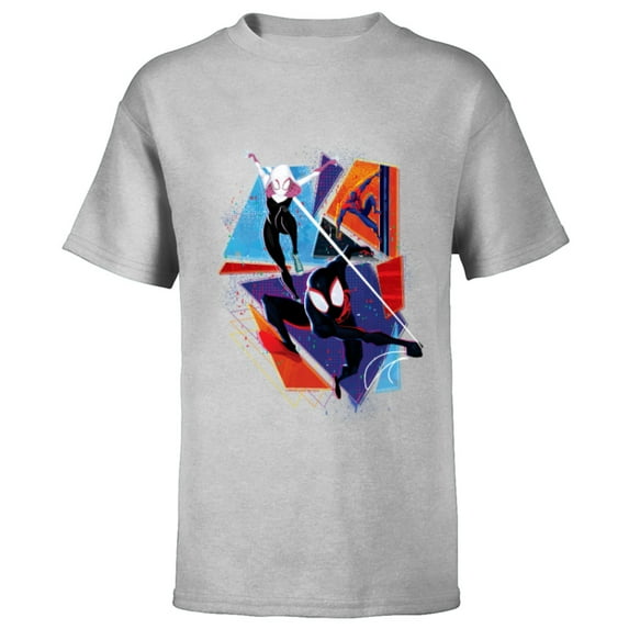 Marvel Spider-Man: Across the Spider-Verse Three Spiders - Short Sleeve T-Shirt for Kids - Customized-Athletic Heather