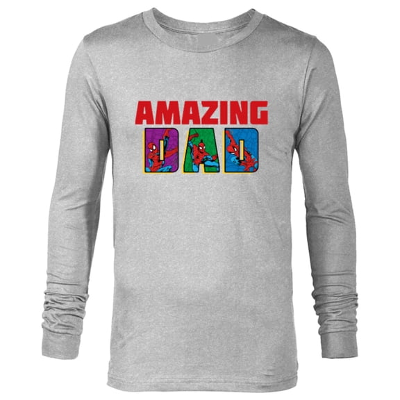 Marvel Spider-Man Amazing Dad Birthday Father’s Day - Long Sleeve T-Shirt for Men - Customized-Athletic Heather