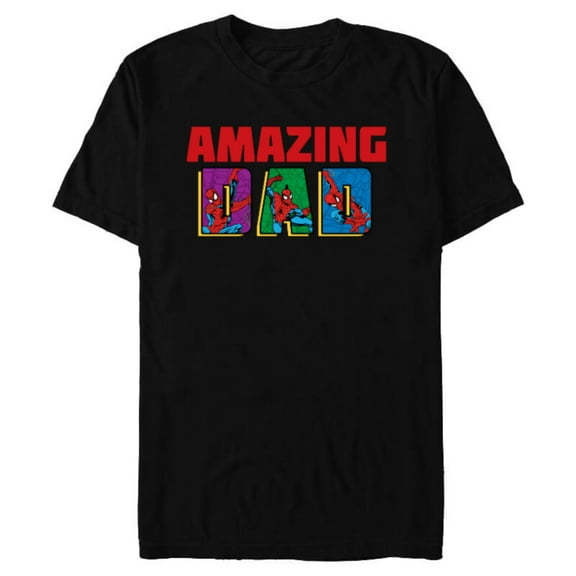 Marvel Spider-Man Amazing Dad Birthday Father’s Day - Short Sleeve Blended T-Shirt for Adults - Customized-Black