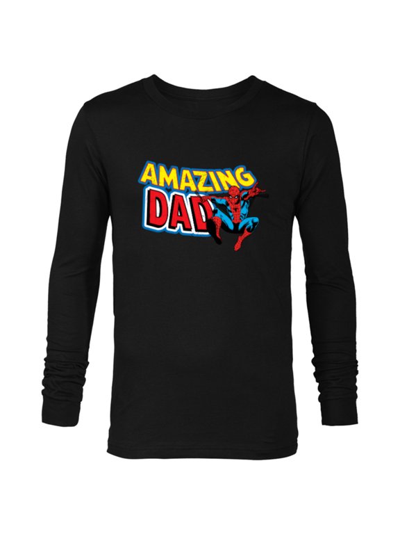 Spider-Man Amazing Dad Comic Book Men's - Long Sleeve T-Shirt for Men - Customized-Black
