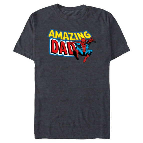 Marvel Spider-Man Amazing Dad Comic Book Men's - Short Sleeve Blended T-Shirt for Adults - Customized-Navy Heather