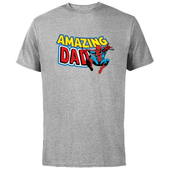 Marvel Spider-Man Amazing Dad Comic Book Men's - Short Sleeve Cotton T-Shirt for Adults - Customized-Athletic Heather