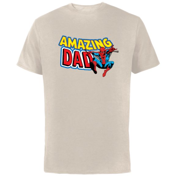 Marvel Spider-Man Amazing Dad Comic Book Men's - Short Sleeve Cotton T-Shirt for Adults - Customized-Natural