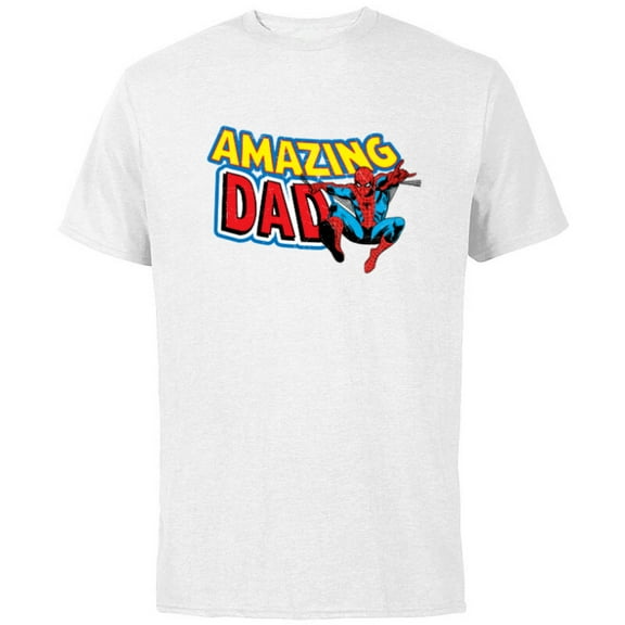 Marvel Spider-Man Amazing Dad Comic Book Men's - Short Sleeve Cotton T-Shirt for Adults - Customized-White