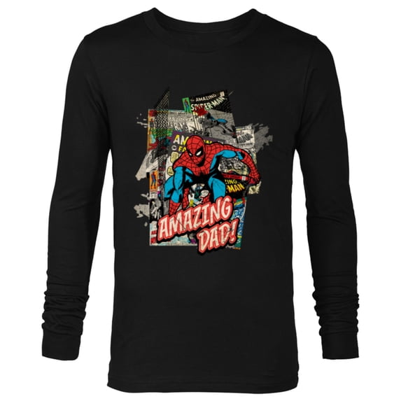 Marvel Spider-Man Amazing Dad Father's Day - Long Sleeve T-Shirt for Men - Customized-Black