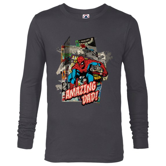 Marvel Spider-Man Amazing Dad Father's Day - Long Sleeve T-Shirt for Men - Customized-Charcoal Heather