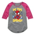 thumbnail image 1 of Marvel Spider-Man And His Amazing Friends - Do The Spidey - Toddler and Youth Girls Shirt Tail Raglan, 1 of 5