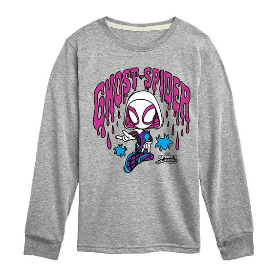 Marvel Spider-Man And His Amazing Friends - Doodle Ghost Spider - Toddler And Youth Long Sleeve Tee