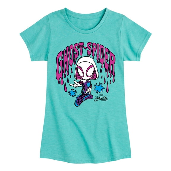Marvel Spider-Man And His Amazing Friends - Doodle Ghost Spider - Toddler and Youth Girls Fitted Short Sleeve Tee