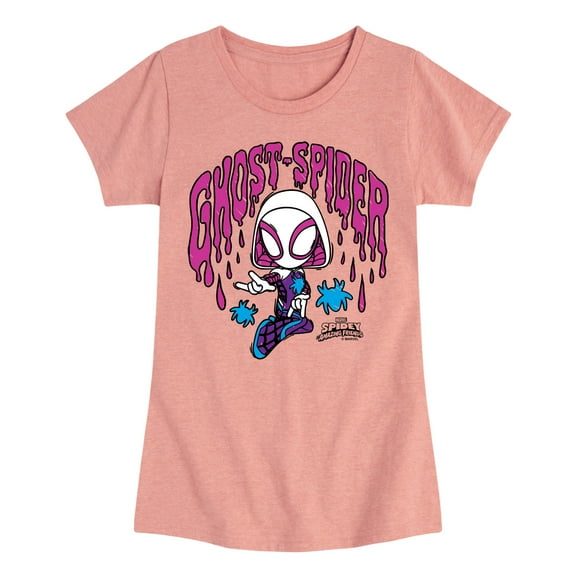 Marvel Spider-Man And His Amazing Friends - Doodle Ghost Spider - Toddler and Youth Girls Fitted Short Sleeve Tee