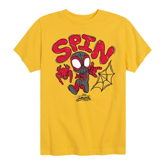 Marvel Spider-Man And His Amazing Friends - Doodle Spin - Toddler And Youth Short Sleeve Tee