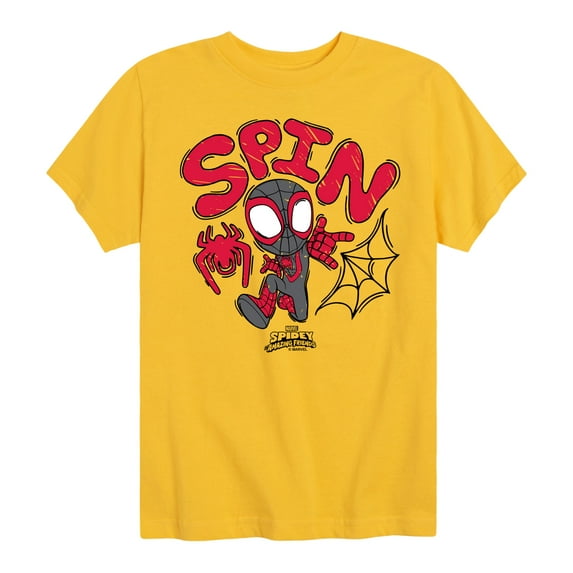 Marvel Spider-Man And His Amazing Friends - Doodle Spin - Toddler And Youth Short Sleeve Tee