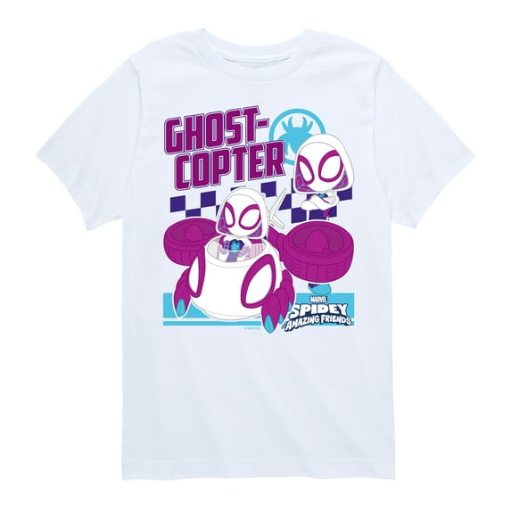 Marvel Spider-Man And His Amazing Friends - Ghost Copter Ghost Spider - Toddler And Youth Short Sleeve Tee