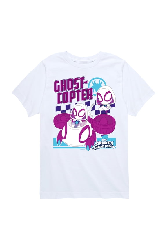 Spider-Man And His Amazing Friends - Ghost Copter Ghost Spider - Toddler And Youth Short Sleeve Tee