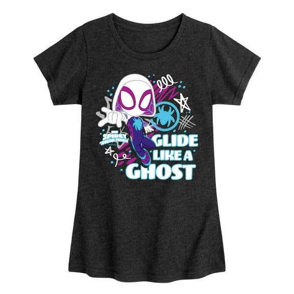 Marvel Spider-Man And His Amazing Friends - Glide Like A Ghost - Toddler and Youth Girls Fitted Short Sleeve Tee