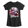 thumbnail image 1 of Marvel Spider-Man And His Amazing Friends - Spidey Friends Stickers - Toddler and Youth Girls Fitted Short Sleeve Tee, 1 of 5