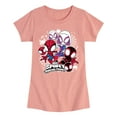 thumbnail image 1 of Marvel Spider-Man And His Amazing Friends - Spidey Friends Stickers - Toddler and Youth Girls Fitted Short Sleeve Tee, 1 of 5