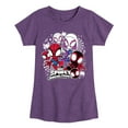 thumbnail image 1 of Marvel Spider-Man And His Amazing Friends - Spidey Friends Stickers - Toddler and Youth Girls Fitted Short Sleeve Tee, 1 of 5