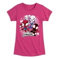 thumbnail image 1 of Marvel Spider-Man And His Amazing Friends - Spidey Friends Stickers - Toddler and Youth Girls Fitted Short Sleeve Tee, 1 of 5