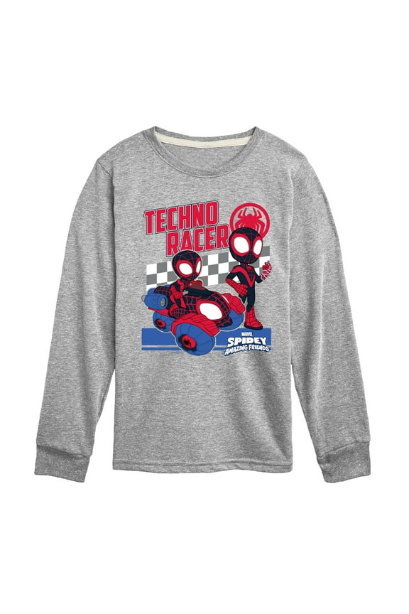 Spider-Man And His Amazing Friends - Techno Racer Morales - Toddler And Youth Long Sleeve Tee