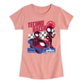 thumbnail image 1 of Marvel Spider-Man And His Amazing Friends - Techno Racer Morales - Toddler and Youth Girls Fitted Short Sleeve Tee, 1 of 5