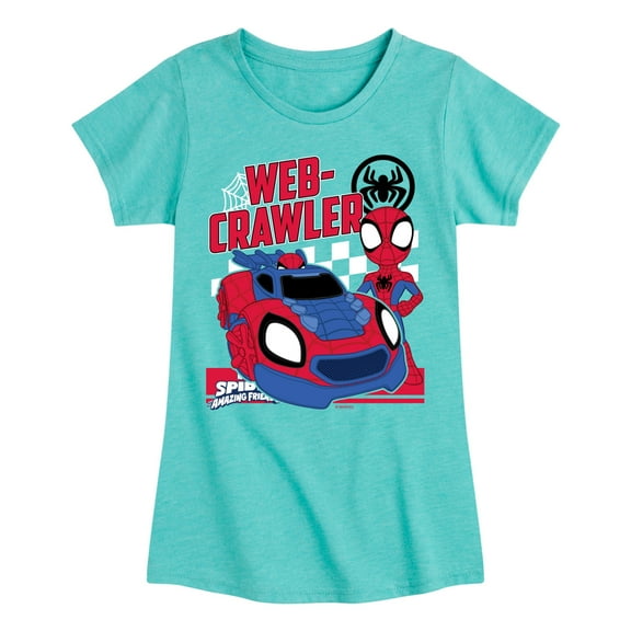 Marvel Spider-Man And His Amazing Friends - Web Crawler - Toddler and Youth Girls Fitted Short Sleeve Tee