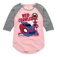thumbnail image 1 of Marvel Spider-Man And His Amazing Friends - Web Crawler - Toddler and Youth Girls Shirt Tail Raglan, 1 of 5