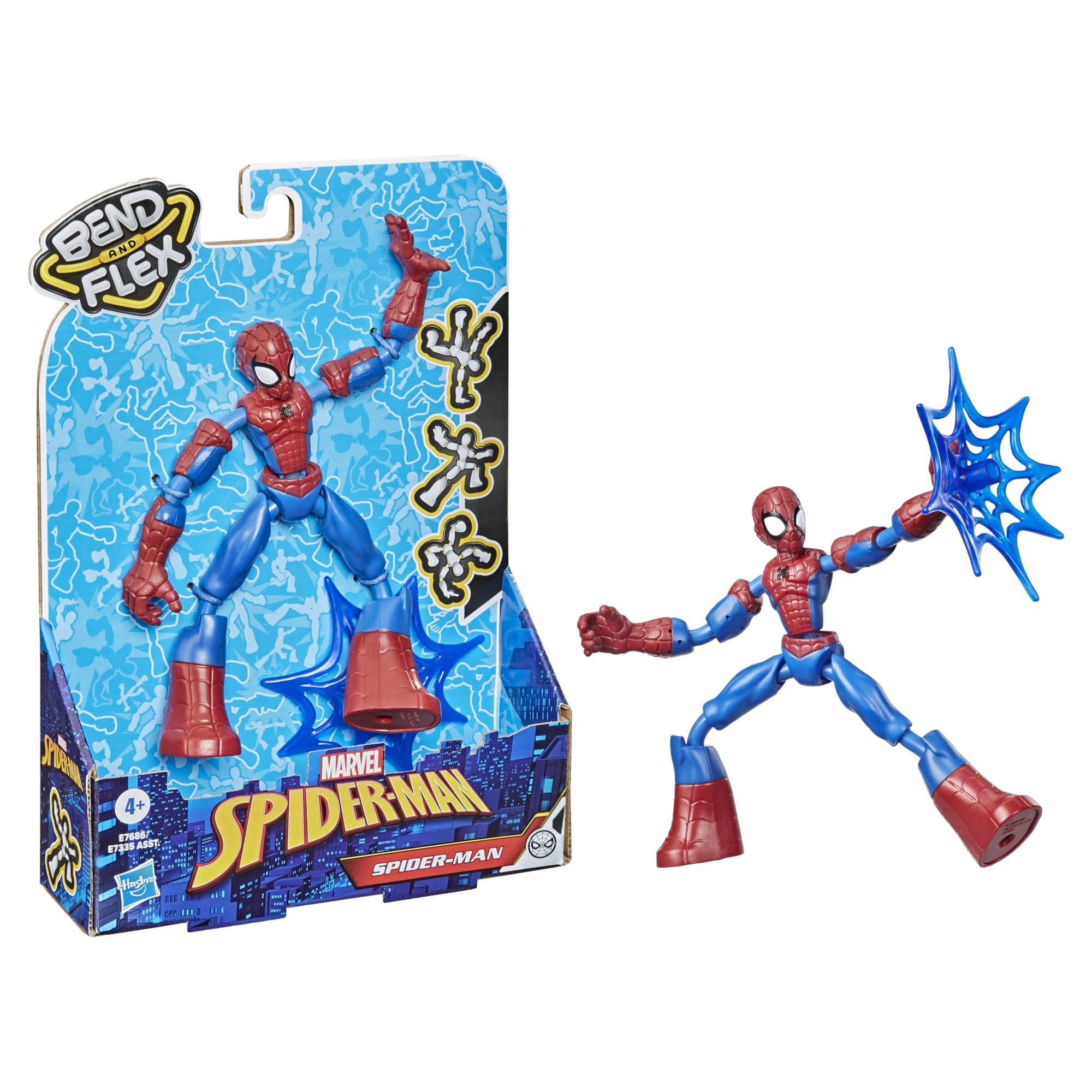 Marvel Spider Man Bend and Flex Spider Man Action Figure 6 Inch Flexible Figure Includes Web Accessory Ages 4 And Up