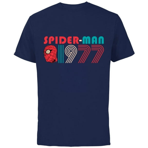 Marvel Spider-Man: Beyond Amazing 1977 Retro Classic - Short Sleeve Cotton T-Shirt for Adults - Customized-Navy