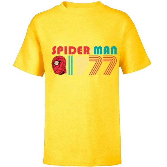 Marvel Spider-Man: Beyond Amazing 1977 Retro Classic - Short Sleeve T-Shirt for Kids - Customized-Yellow