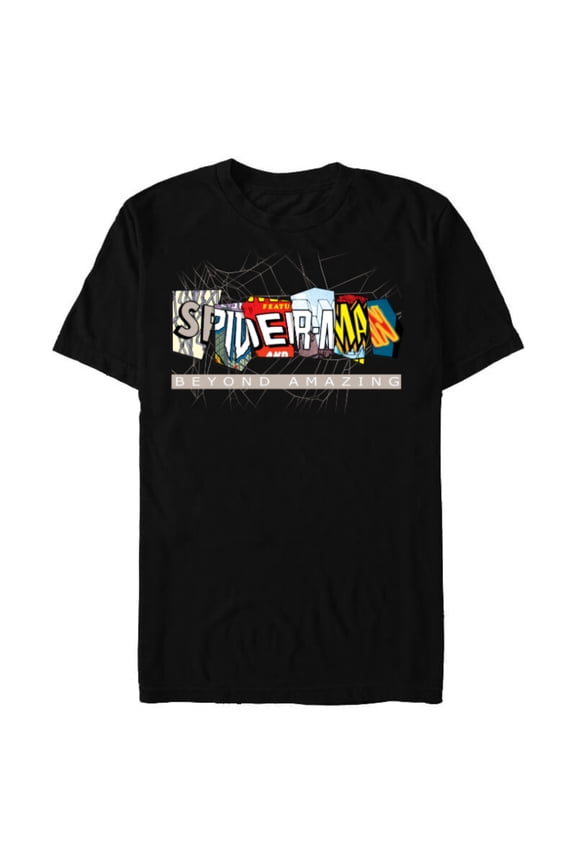 Spider-Man: Beyond Amazing Multi-Logo - Short Sleeve Blended T-Shirt for Adults - Customized-Black