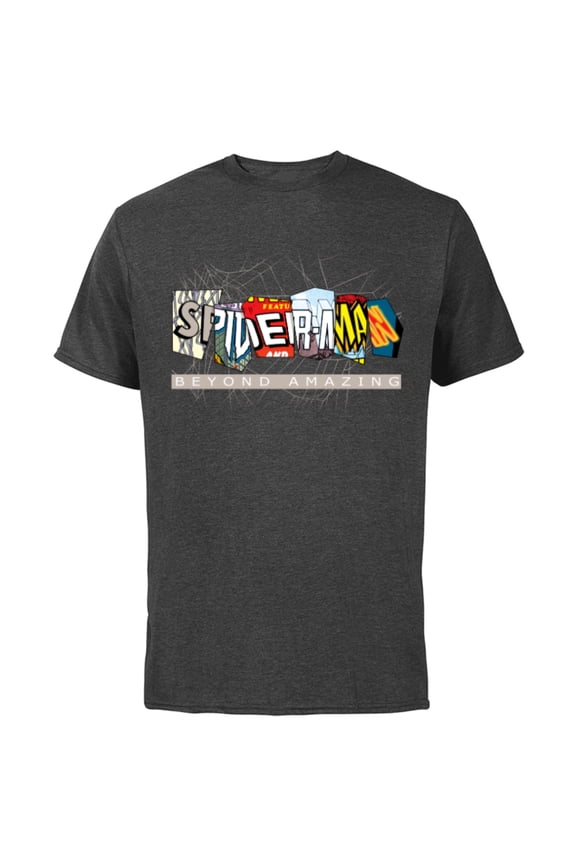 Spider-Man: Beyond Amazing Multi-Logo - Short Sleeve Cotton T-Shirt for Adults - Customized-Charcoal