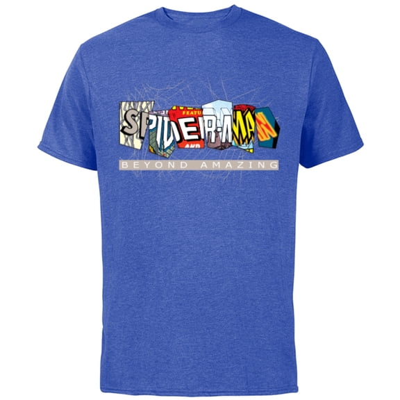 Marvel Spider-Man: Beyond Amazing Multi-Logo - Short Sleeve Cotton T-Shirt for Adults - Customized-Royal Heather