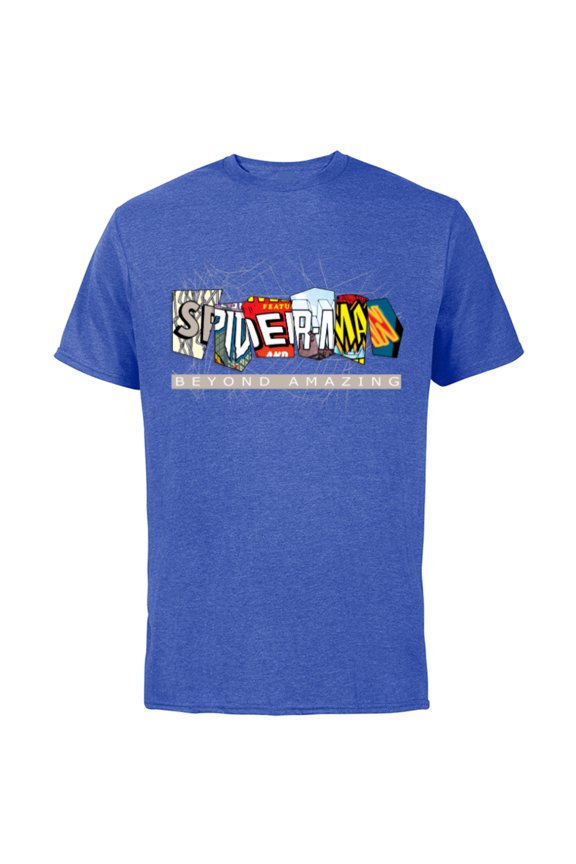 Spider-Man: Beyond Amazing Multi-Logo - Short Sleeve Cotton T-Shirt for Adults - Customized-Royal Heather