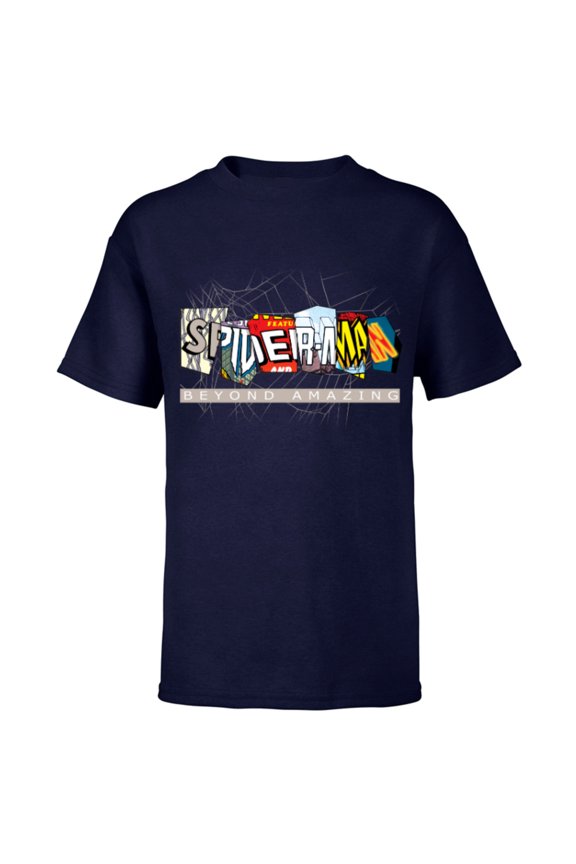 Spider-Man: Beyond Amazing Multi-Logo - Short Sleeve T-Shirt for Kids - Customized-Navy