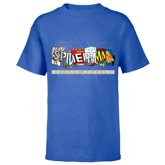 Marvel Spider-Man: Beyond Amazing Multi-Logo - Short Sleeve T-Shirt for Kids - Customized-Royal