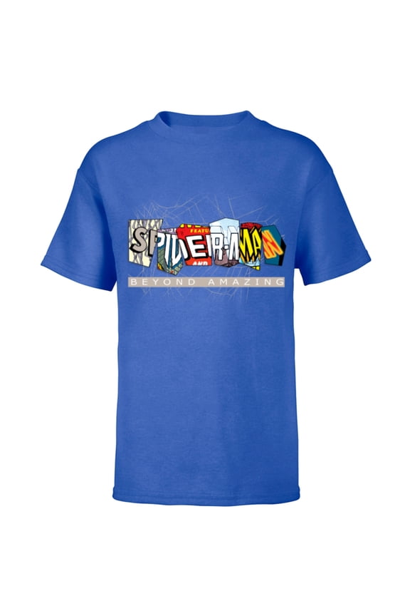 Spider-Man: Beyond Amazing Multi-Logo - Short Sleeve T-Shirt for Kids - Customized-Royal