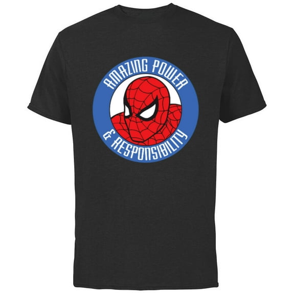 Marvel Spider-Man: Beyond Amazing Power & Responsibility - Short Sleeve Cotton T-Shirt for Adults - Customized-Black