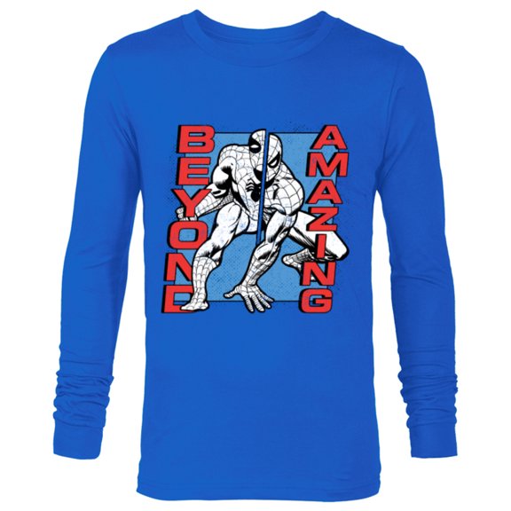 Marvel Spider-Man: Beyond Amazing Split Pose - Long Sleeve T-Shirt for Men - Customized-Navy