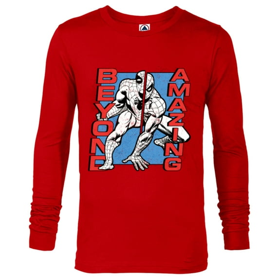Marvel Spider-Man: Beyond Amazing Split Pose - Long Sleeve T-Shirt for Men - Customized-New Red