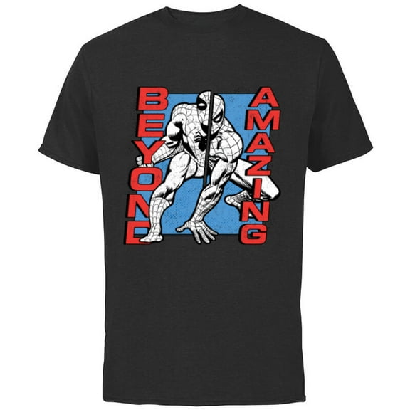 Marvel Spider-Man: Beyond Amazing Split Pose - Short Sleeve Cotton T-Shirt for Adults - Customized-Black