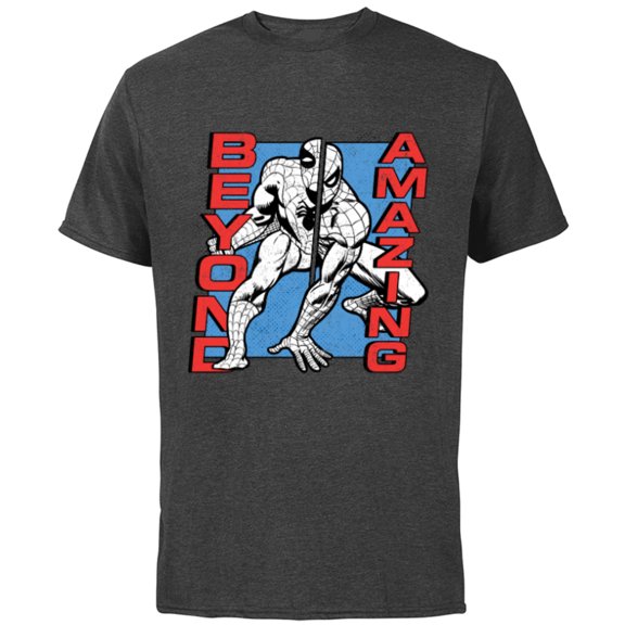 Marvel Spider-Man: Beyond Amazing Split Pose - Short Sleeve Cotton T-Shirt for Adults - Customized-Charcoal