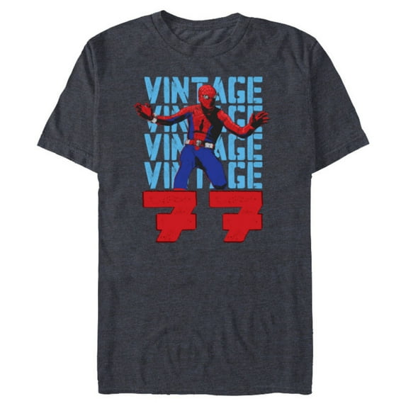 Marvel Spider-Man: Beyond Amazing Vintage Retro 1977 - Short Sleeve Blended T-Shirt for Adults - Customized-Navy Heather