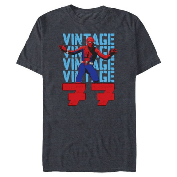 Marvel Spider-Man: Beyond Amazing Vintage Retro 1977 - Short Sleeve Blended T-Shirt for Adults - Customized-Navy Heather