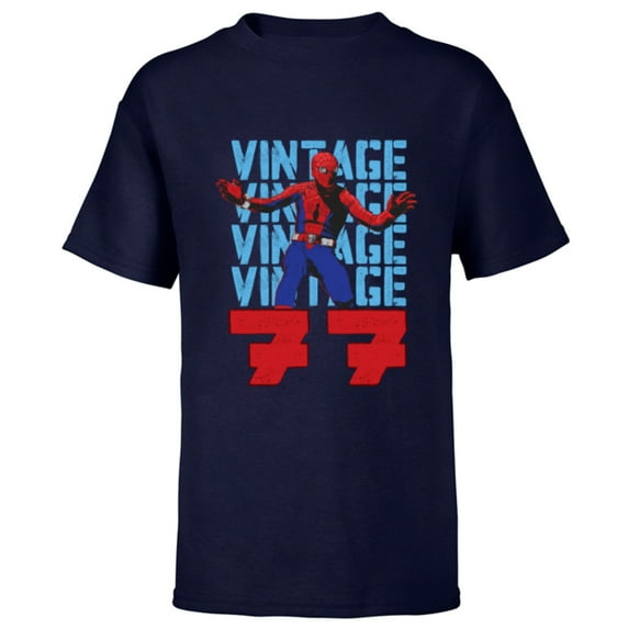 Marvel Spider-Man: Beyond Amazing Vintage Retro 1977 - Short Sleeve T-Shirt for Kids - Customized-Navy