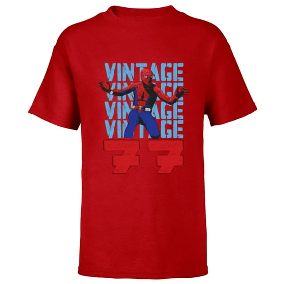 Marvel Spider-Man: Beyond Amazing Vintage Retro 1977 - Short Sleeve T-Shirt for Kids - Customized-Red