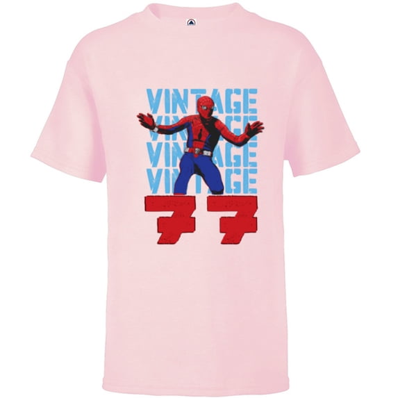 Marvel Spider-Man: Beyond Amazing Vintage Retro 1977 - Short Sleeve T-Shirt for Kids - Customized-Soft Pink